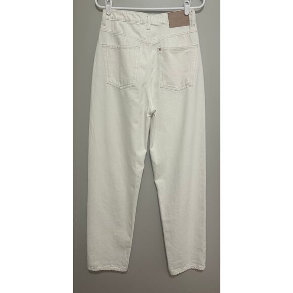 &Denim Women 90’s Baggy Jeans Cream Ultra High Waist Size 4 - Picture 4 of 7